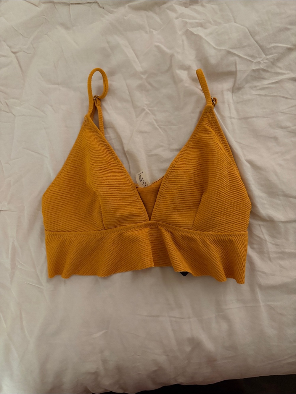 Mustard Ribbed Bralette - Women Intimates & Sleepwear